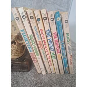 Vintage MAD Paperback Lot 8 Warner Books Fighting MAD Pocket- VG - VG+ Readers